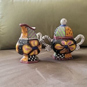 Prospero Desgi Works Handpainted Colorful Floral Serveware Set